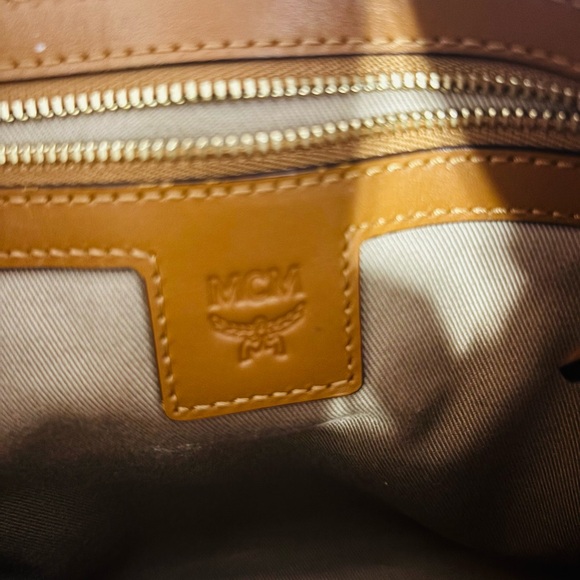 MCM Cognac Leather Logo Bag - Picture 13 of 17